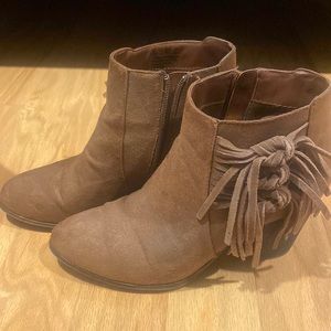 Brown Fergalicious booties size 8.5, lightly worn